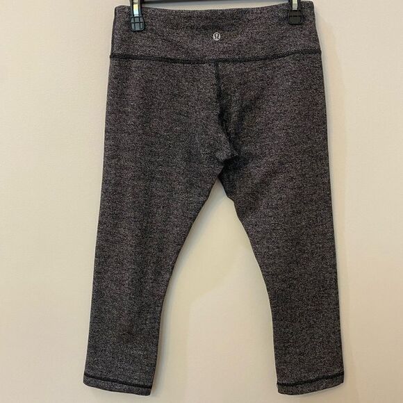 Lululemon Wunder Under Heathered Low-Rise Crop Leggings Women Size 8 - Picture 6 of 9